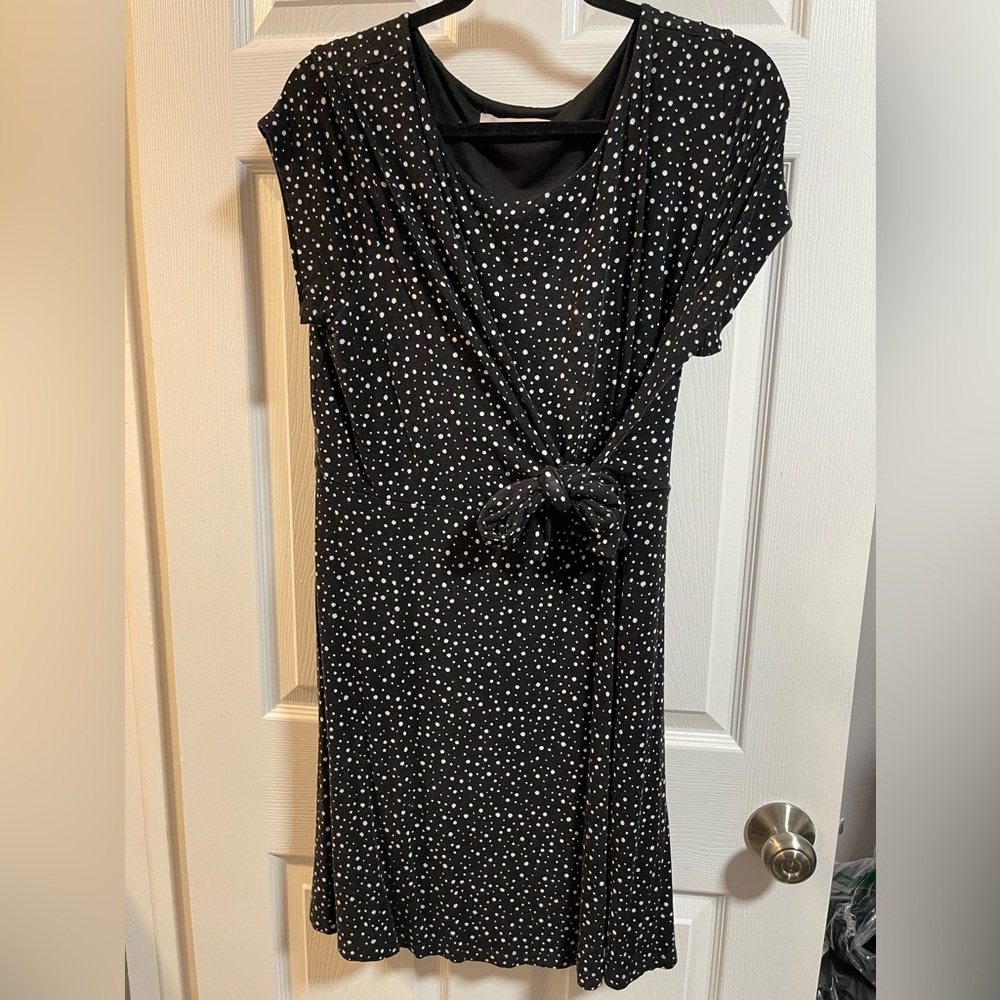 Black and White Spotted Loft Dress
